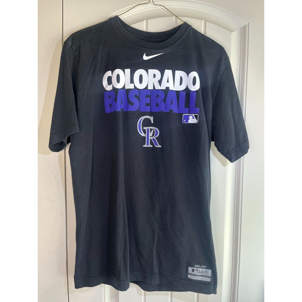 Nike Dri-Fit Colorado Rockies MLB Authentic Collection T-Shirt Men's Medium Blac